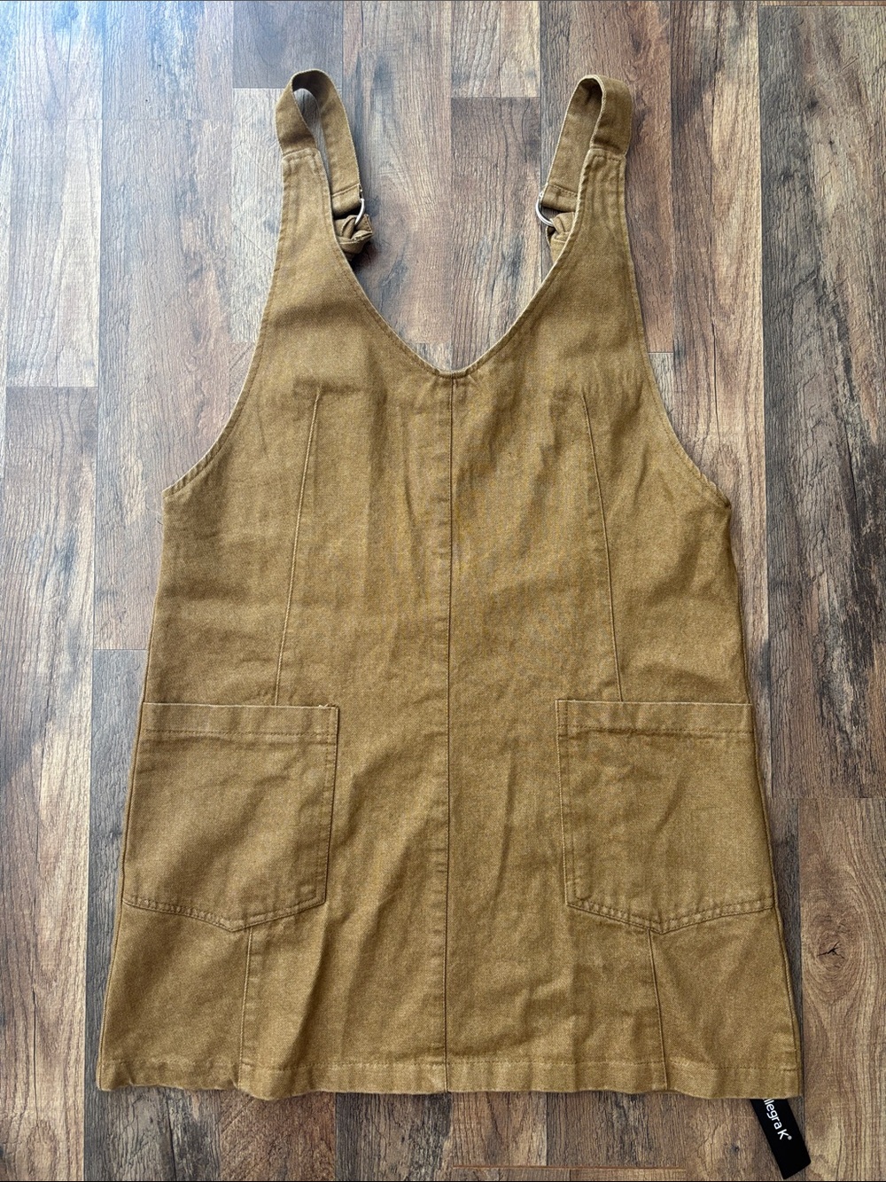 Allegra K Brown Tan Denim Overall Dress Western Boho Vibes New with tag large